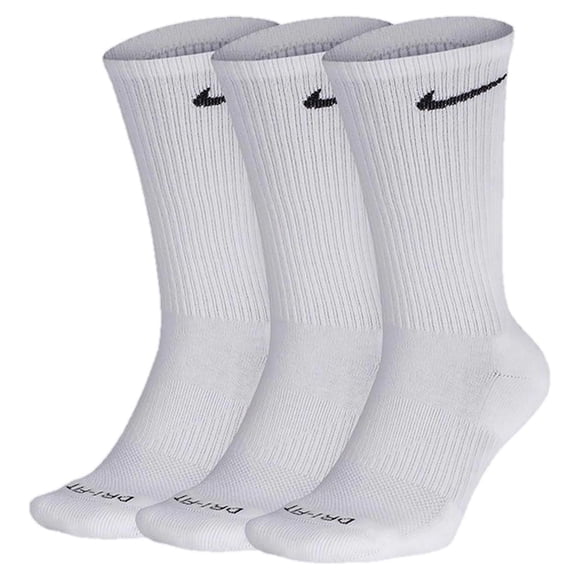 Nike Everyday Plus Cushion Crew Sock (3 pair) (White, Large)