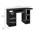 thumbnail image 3 of HOMCOM Computer Desk Modern Workstation Desk w/ Shelf Drawer Black, 3 of 10