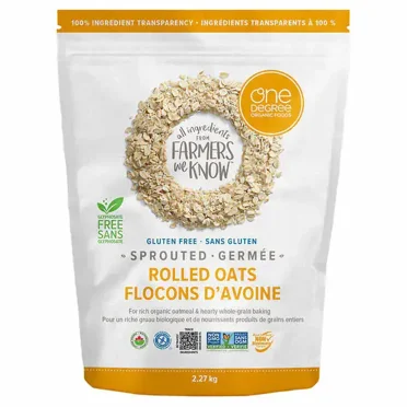 LARGE One Degree Organic Sprouted Rolled Oats Kosher, Non GMO, Vegan 2.27kg/5lbs