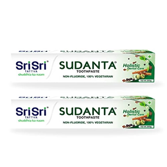 Sri Sri Tattva Sudanta Herbal Toothpaste for Kids Adults, 200g x2