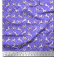 thumbnail image 1 of Soimoi Tissu Voile de Coton Feuilles et Imprimés d'Animaux Rennes au Mètre 56 Pouces de Large, 1 of 3
