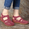 thumbnail image 2 of Chaussures Femme Chaussures Femme Sandales Décontractées d'Été Mode Décontractées Plates Couleur Unie à Oeillets, 2 of 4