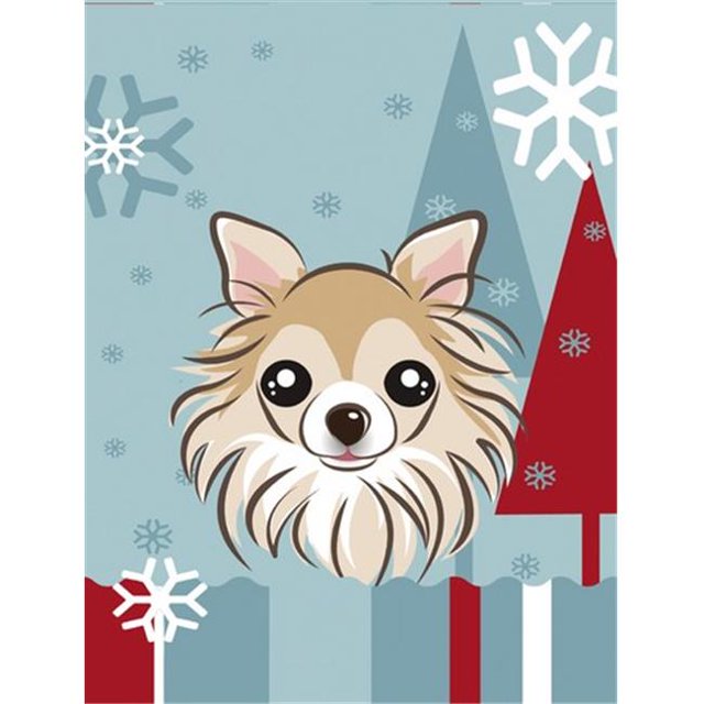 Drapeau de Jardin Chihuahua Vacances d'Hiver