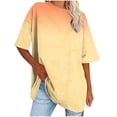 thumbnail image 1 of cfhntfmh Hauts Grande Taille pour Femmes Été Tunique Ample à Col Rond Blouse à Manches Courtes Basique Tendance T-Shirts Dégradés, 1 of 7