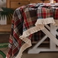 thumbnail image 5 of RKSTN Décorations de Noël Nappe Ronde 150 cm Coton et Lin Rétro Vert Nappe à Carreaux Lavable Table Basse Décorative Nappe de Jardin Cuisine Décoration de Noël, 5 of 5