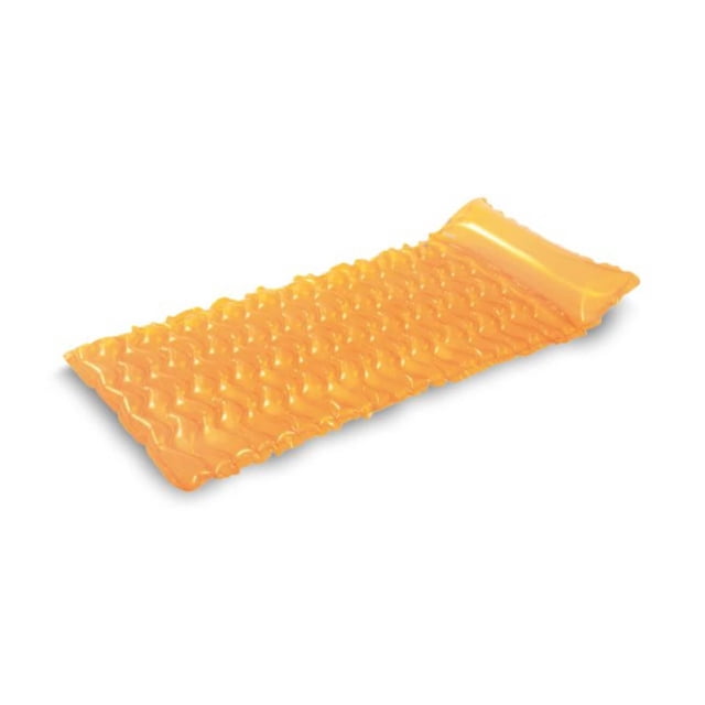 Mat Gonflable Intex Tote-N-Float Wave, Chaise Longue Gonflable avec Oreiller, Couleurs Assorties