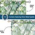 thumbnail image 4 of Vargottam Green Tropical Leaves Print Sheer Curtains for Short Windows - Set of 2 Panels, 63", Grommet Top, Printed Georgette, Light Filtering Drapes for Kitchen or Bedroom, 4 of 9