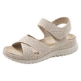 thumbnail image 2 of IUJSOY Walking Sandals for Women Lightweight Mesh Open Toe Comfort Footbed Platform Beach Shoes, 2 of 7