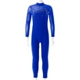 thumbnail image 3 of Choomomo Combinaison de Danse Ballet à Manches Longues avec Strass pour Filles, Bleu Royal 6, 3 of 7