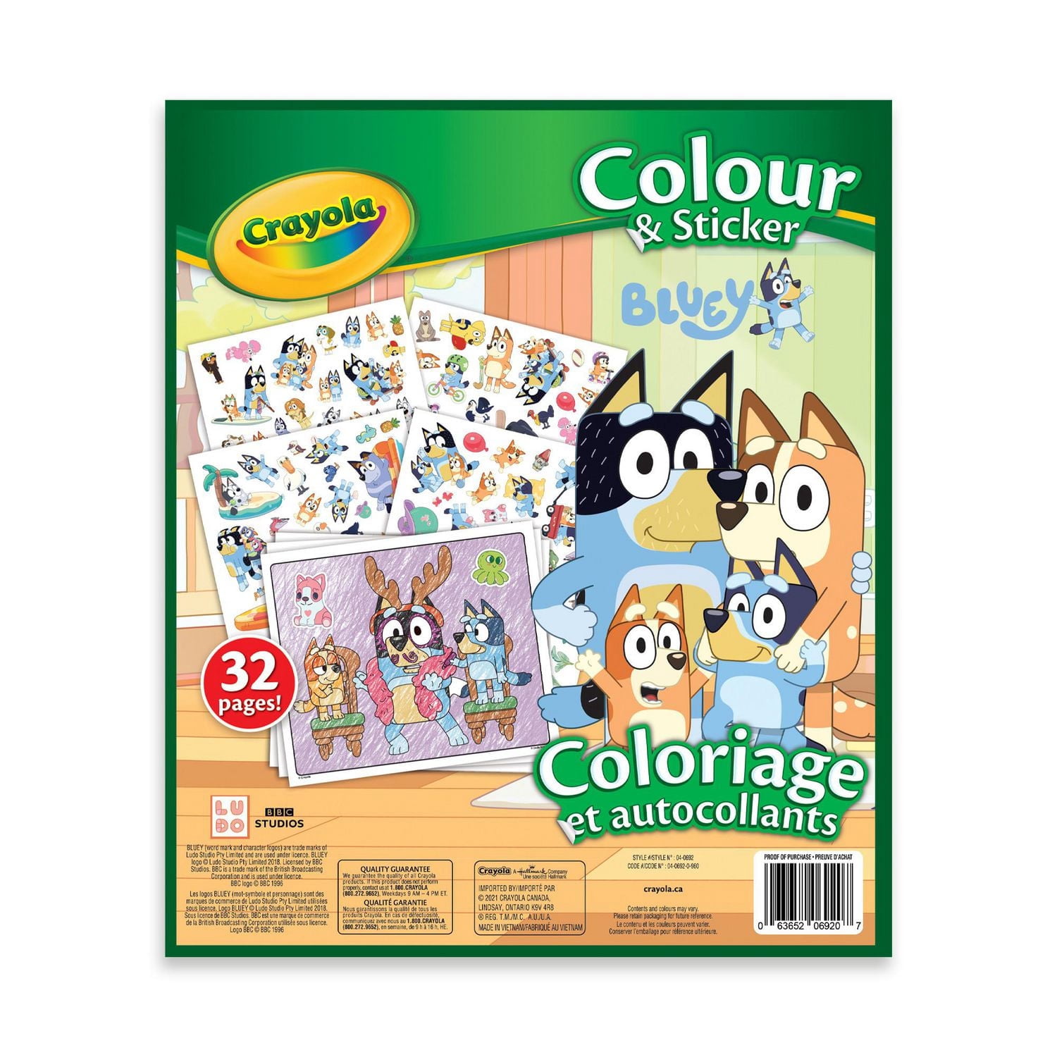 Coloriage et autocollants Bluey