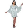 thumbnail image 2 of Moomaya Robe Courte Imprimée pour Mariée en Préparation, Manches Évasées, Peignoir, Portefeuille pour Femmes, 2 of 6