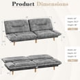 thumbnail image 3 of Homall Canapé-Lit Futon avec Dossier Réglable et Accoudoirs Réglables à Cinq Angles Canapé pour Petits Espaces Salon Bureau, 3 of 7
