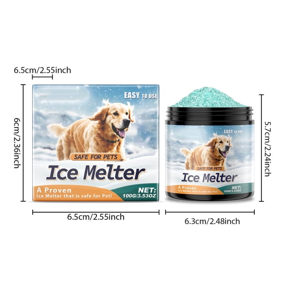 HCBY Déglaçant à Action Rapide, Convivial pour les Animaux et Non Corrosif, Sécuritaire pour l'Entrée en Béton et les Terrasses en Bois, Fait Fondre Rapidement la Neige, Facile à Nettoyer