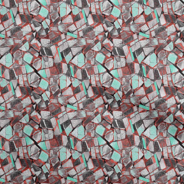 oneOone Rayon Aqua Blue Fabric Abstract Geometric With Texture Dress Material Fabric Print Fabric By The Yard 56 Inch Wide