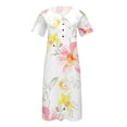 thumbnail image 5 of Robes pour Femmes aux Courbes Mode Femmes Été Imprimé Décontracté Col en V Bouton Manches Courtes Vacances Poches Robe Robes pour Femmes Invitées de Mariage Été en Liquidation, 5 of 5