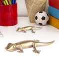 thumbnail image 3 of Brass Gecko Sculpture Elegant Desktop Ornament Unique Home and Study Table, 3 of 5