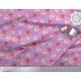 thumbnail image 2 of Soimoi Purple Poly Georgette Fabric Envelope,Star & Heart Print Sewing Fabric Yard 42 Inch Wide, 2 of 5