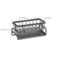 thumbnail image 3 of Étagère Organisatrice pour Éponge d'Évier de Cuisine / Support Compact d'Égouttage en Acier Inoxydable / Support Ventilé Résistant à la Rouille pour Comptoir de Cuisine et de Salle de Bain et Rangement de Zone de Préparation / Blanc Noir, 3 of 7