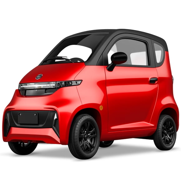 Ecolo Cycle ET4 Cruise Connect Fully Enclosed Mobility Scooter Adults - Health Canada Approved - A/C & Heat - Handlebar - Red