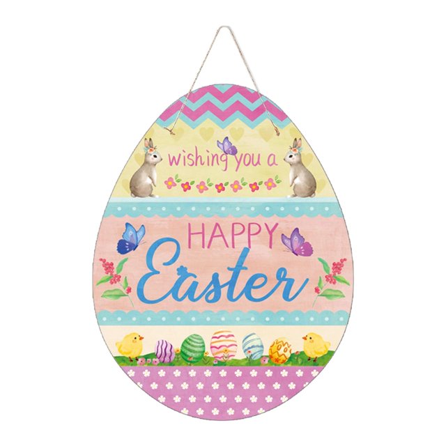 Abbracc Easter Decoration Door Sign Easter Bunny Rabbit Sign for Holiday Garden Yard C