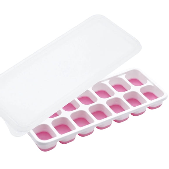 for Kitchen – -Grid Silicone Lid-Top Freezer Ice Tray with Soft Silicone Bottom DIY Easy Release Reusable Ice Cubes 23x9x3cm Packaged in Bag