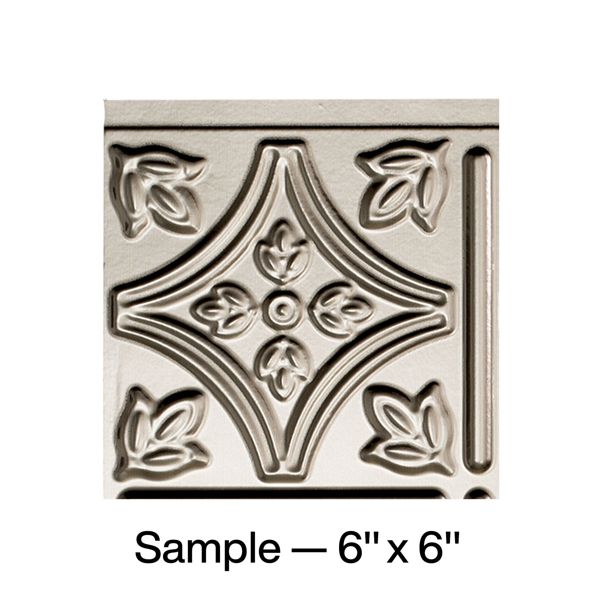 FASÄDE Traditional Style/Pattern 1 Decorative Vinyl Backsplash Panel in Brushed Nickel (6X6 Inch Sample)