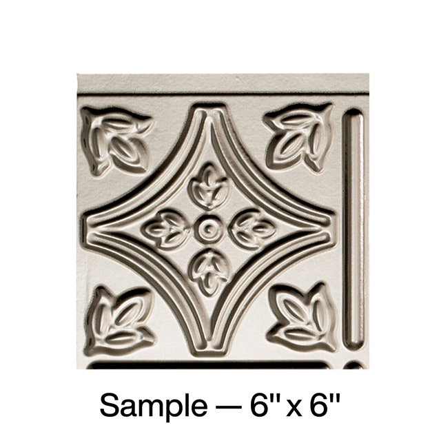 FASÄDE Traditional Style/Pattern 1 Decorative Vinyl Backsplash Panel in Brushed Nickel (6X6 Inch Sample)