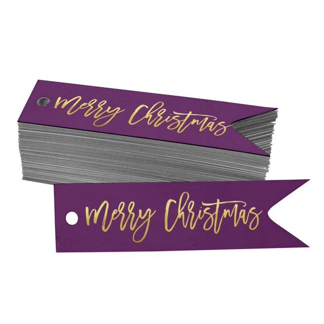Inkdotpot Gold Foil Paper Hang Tags Merry Christmas Favor Tags 100 Pieces