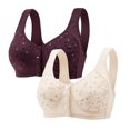 thumbnail image 1 of Womens Bras Front Closure Non-Restrictive Fit Bra Plus Size With Wireless No Padding​​ Women Bra A 100B, 1 of 4
