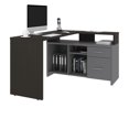 thumbnail image 4 of Bestar Equinox 56W L-Shaped Desk in deep grey & slate, 4 of 7