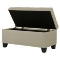 thumbnail image 3 of Ottomane de rangement moderne rectangulaire revêtue de tissu – beige, 3 of 7