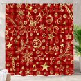 thumbnail image 1 of Christmas Celebration Decor Shower Curtain,Red Christmas Checkered Bathroom Decor Polyester Fiber Plastic Rings Quick-Drying Waterproof for Bathtubs/Bathroom, 72x72 inches, 1 of 6