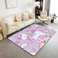 thumbnail image 1 of YST Unicorn Rainbow Area Rug for Girls,Purple Rainbow Bedroom Rug 3x5,Kids Unicorn Area Rugs,Cartoon Unicorn Star Clouds Doodle Living Room Rug Non Slip, 1 of 5