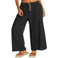 thumbnail image 1 of Women‘s Single Breasted High Waist Trousers in Solid Color with Wide-Leg Design, 1 of 4