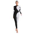 thumbnail image 1 of Oyolan Women's Gymnastics Leotard Rhinestone Full Body Unitard Ballet Dance Costume One Piece White M, 1 of 6
