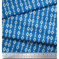 thumbnail image 3 of Soimoi Blue polyester Crepe Fabric Artistic Geometric Fabric Prints By Yard 42 Inch Wide, 3 of 5
