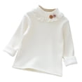 thumbnail image 1 of AWZXDE Girls Long Sleeve Shirts Solid Color Slim Fit Base Layer With Tie Casual Cardigan Style Top For Autumn, 1 of 3