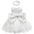 thumbnail image 1 of 2 Pcs Robe pour Nouveau-Née Fille en Dentelle, Robe Tutu de Princesse, Robe de Fête d'Anniversaire et de Vacances + Bandeau, Ensembles 0-24 m, 1 of 5