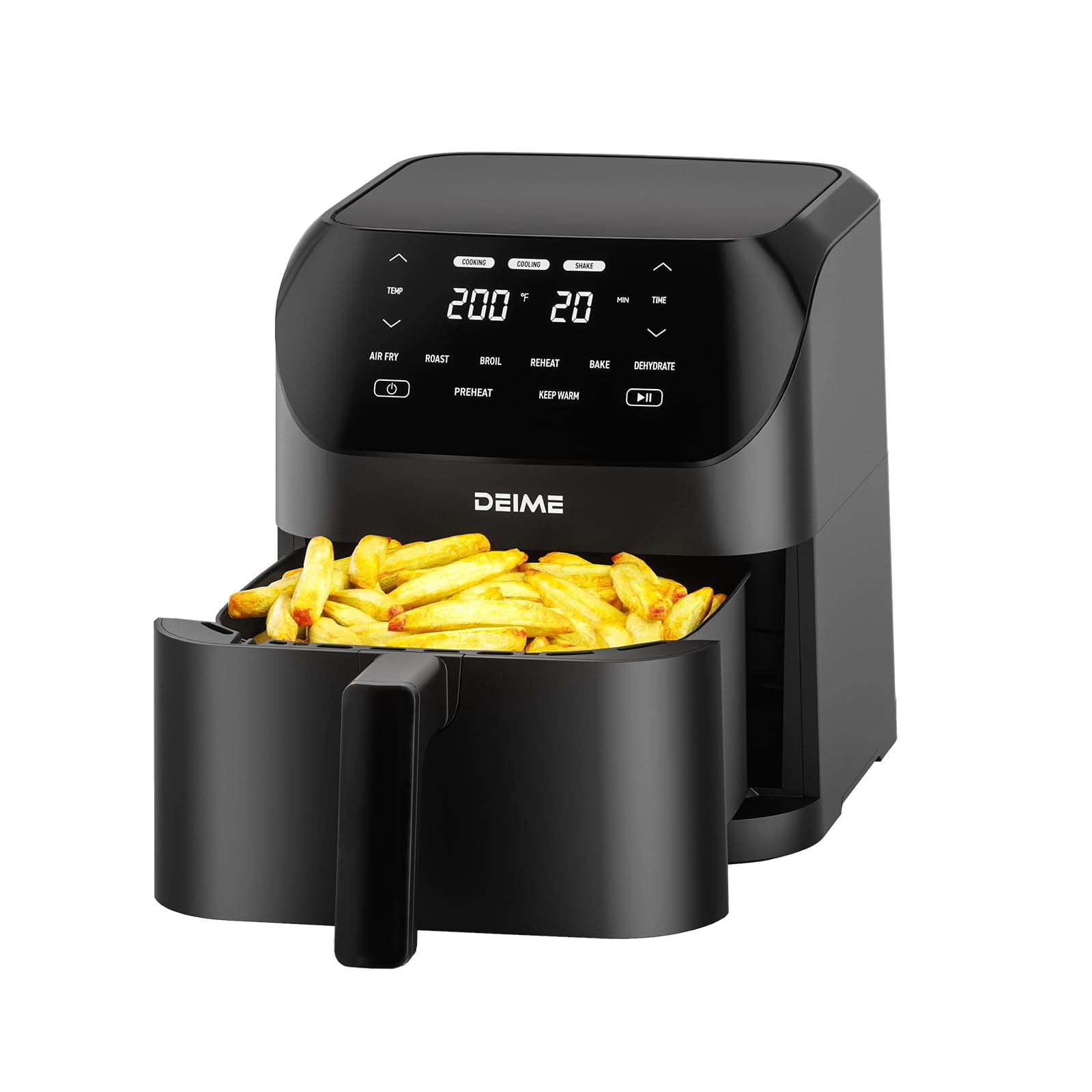 Air Fryer 6.2 QT Large Capacity Oilless Hot Air Fryers Oven 1500W Healthy Cooker with 8 Presets, Digital LCD Touch Screen, Visual Cooking Window, Non
