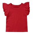 thumbnail image 1 of EYIIYE Baby Girl Ruffle Sleeve T-Shirt Top Basic Tee Summer Outfit, 1 of 5