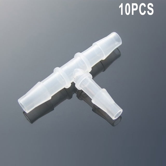 10PCS White T Connector PE Aquarium Adapter Air Pump Hose Connector 4~8mm