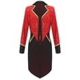 thumbnail image 4 of iiniim Femme Red Ringleader Costume Paillettes Brillantes Renaissance Gothique Queue-de-Pie Adultes Showman Manteau de Cirque Rouge m, 4 of 6