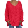 thumbnail image 2 of RKSTN Sweaters for Women Fashion Loose Large Size Color Hood Long Sleeves Sweater Tops Fall Sweaters, 2 of 8