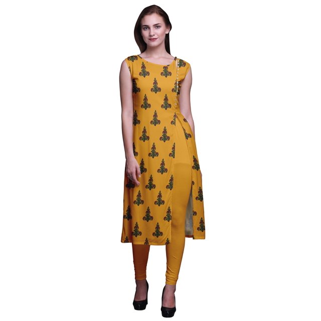 Bimba Robe Kurti Longue Imprimée Tunique Droite Robes pour Femmes Haut Indien