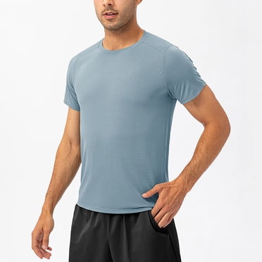 AherBiu T-Shirts à Col Ras du Cou pour Hommes en Coton T-Shirts Basiques T-Shirts d'Été Décontractés Doux Confortables T-Shirts pour Hommes Unis