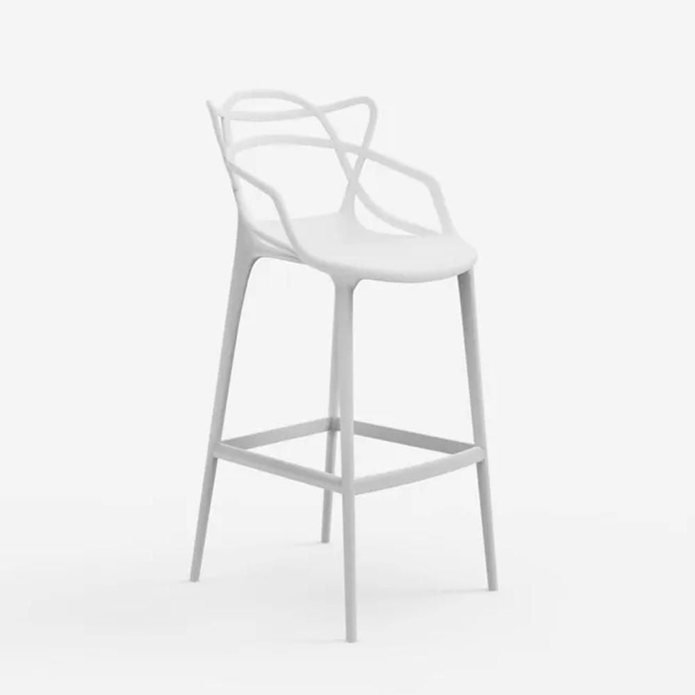 Ensemble de 6 tabourets de comptoir en plastique blanc de la collection Heavenly
