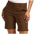 thumbnail image 1 of Shorts pour Femmes Liquidation Grande Taille Shorts en Sergé Extensible pour Femmes Taille Fine à Enfiler Coupe Régulière Shorts de Randonnée Été Décontractés avec Poches en Liquidation, 1 of 7