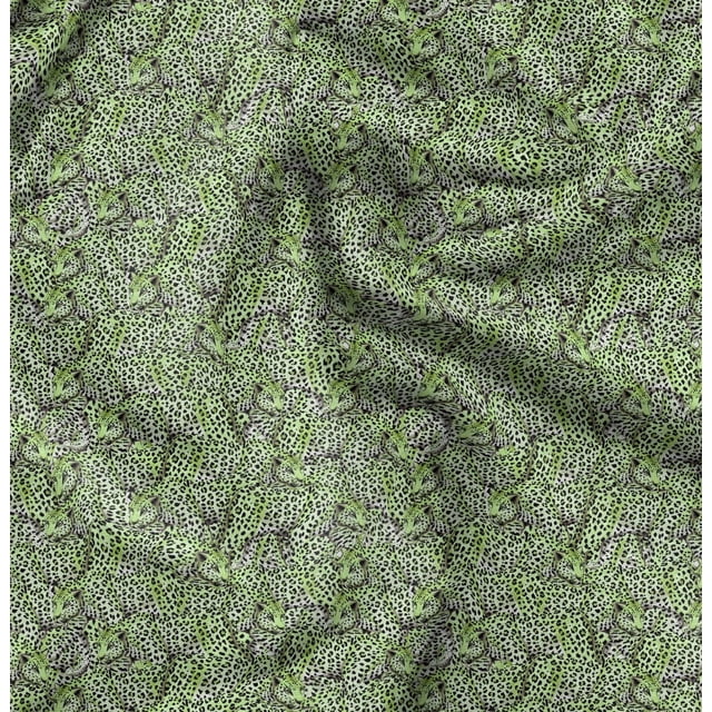 Soimoi Rayon Fabric Leopard Animal Printed Fabric 1 Yard 56 Inch Wide