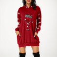 thumbnail image 2 of Kcodviy Femmes Vintage Joyeux Noël Chandails et Chandails à Capuchon Zippés pour Femmes Robe Imprimée à Manches Longues Chandail à Capuchon pour Femme à Fermeture Éclair devant Chandails à Capuchon à Manches Longues Midi Tunique Zippée pour Femmes Robes Chandail en Molleton avec Poches, 2 of 5