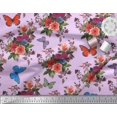 thumbnail image 2 of Soimoi Rayon Fabric Leaves, & Peony Floral Print Sewing Fabric Yard 42 Inch Wide, 2 of 3